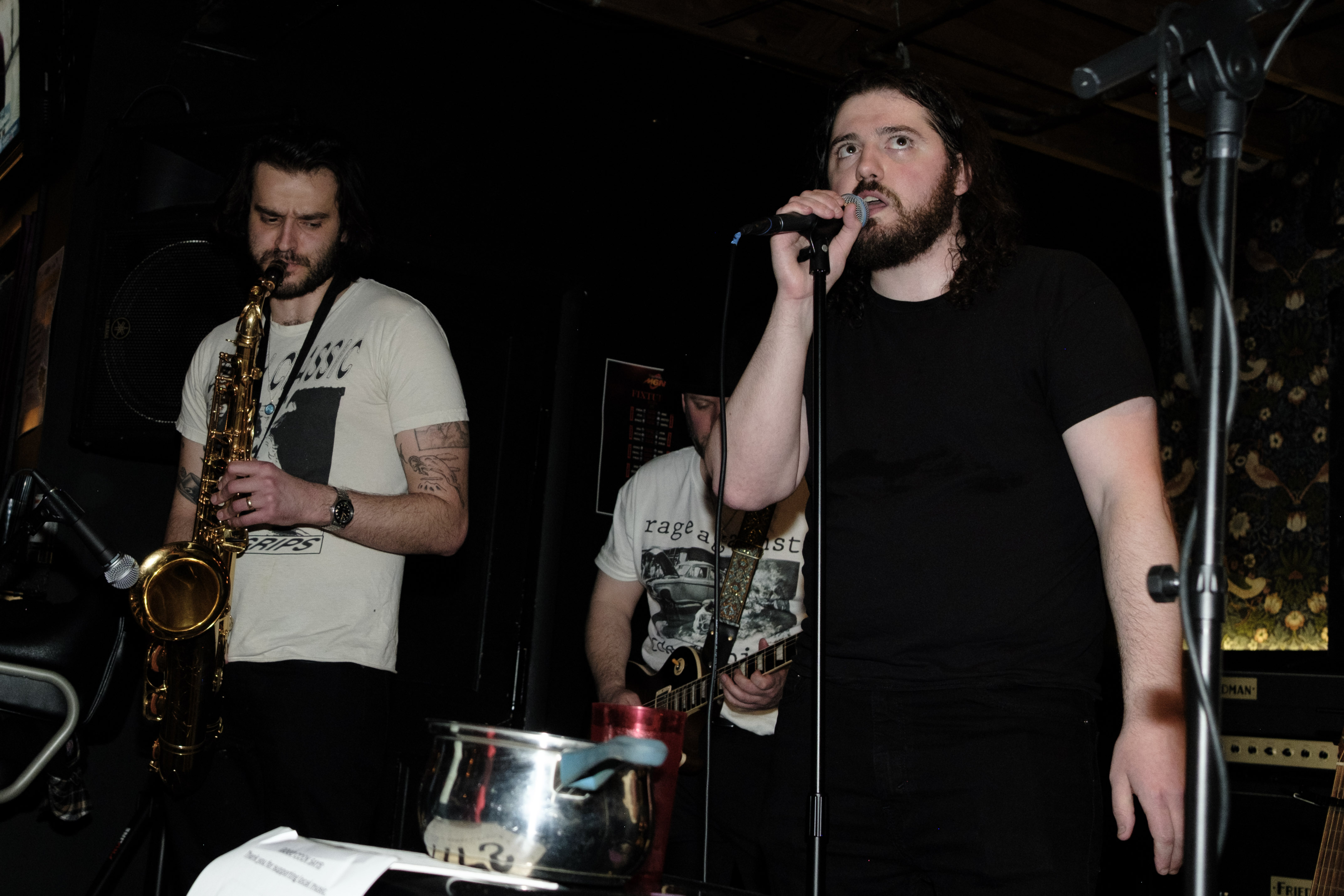 Saxophone and vocalist performing together